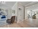 Bright home office features hardwood floors, stylish furnishings, and natural light at 1679 Eastside Parc St, Atlanta, GA 30316