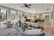Bright living room, open to kitchen, with hardwood floors and comfortable seating at 1679 Eastside Parc St, Atlanta, GA 30316