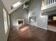 Spacious living room with hardwood floors and a fireplace at 166 Greentree Trl, Temple, GA 30179