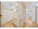 Bathroom with shower, toilet and vanity, view into kitchen at 3636 Habersham Nw Rd # 1108, Atlanta, GA 30305