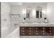 Spa-like bathroom with marble finishes and a walk-in shower at 2575 Peachtree Ne Rd # 9G, Atlanta, GA 30305