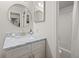 Updated bathroom with marble vanity and subway tile shower at 16 Ivy Ne Rdg, Atlanta, GA 30342