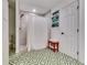 Updated bathroom with walk-in shower and geometric tile floor at 2508 Connally Dr, East Point, GA 30344