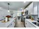 Modern kitchen features white cabinets, quartz countertops, and stainless steel appliances at 2508 Connally Dr, East Point, GA 30344