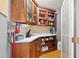 Walk-in pantry with custom cabinets and ample storage space at 19 Spring Lake Trl, White, GA 30184