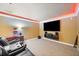 Media room with large screen, speakers and comfortable seating at 19 Spring Lake Trl, White, GA 30184
