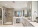 Large bathroom with double vanity and shower at 2660 Peachtree Rd # 27E, Atlanta, GA 30305