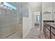 Large bathroom with walk-in shower and bench at 501 Olympic Way, Acworth, GA 30102