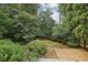 Spacious backyard with lush landscaping and a gravel patio at 521 E Wesley Ne Rd, Atlanta, GA 30305