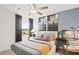 Stylish bedroom with a basketball theme and a built-in desk at 106 Delilah St, Mcdonough, GA 30252