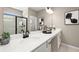 Elegant bathroom vanity with double sinks and quartz countertop at 2620 Ravencliff Dr # 163, Austell, GA 30168