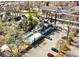 Stunning aerial view showcasing the property's pool, well-manicured grounds, and neighborhood at 3532 S Fulton Ave, Hapeville, GA 30354