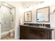 Bathroom with double vanity, granite countertop, and shower at 2499 Peachtree Ne Rd # 504, Atlanta, GA 30305