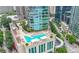 Aerial view of resort-style rooftop pool at 1080 Peachtree Ne St # 3309, Atlanta, GA 30309
