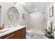 Clean bathroom with walk-in shower and modern vanity at 1080 Peachtree Ne St # 3309, Atlanta, GA 30309