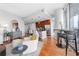 Spacious living area with hardwood floors, modern kitchen, and city views at 1080 Peachtree Ne St # 3309, Atlanta, GA 30309