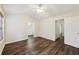 Bedroom with hardwood floors and two closets at 2320 Whitestone Pl, Alpharetta, GA 30005