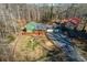 Aerial view of house, detached garage, and expansive backyard at 5912 Jacobs Rd, Acworth, GA 30102