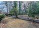 Backyard with retaining wall and trees at 1937 Windsor Sw Dr, Atlanta, GA 30311