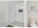 Modern bathroom with a large glass shower and white subway tile at 3490 Turner Heights Dr, Decatur, GA 30032