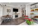 Stylish living room with modern furniture, a fireplace, and an inviting dining area at 1316 North Ne Ave, Atlanta, GA 30307