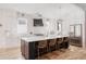 Modern kitchen with an island, white cabinets, and gold accents at 17 Rockyford Ne Rd, Atlanta, GA 30317