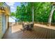 Spacious deck with table and chairs, wooded backdrop at 2010 Sturbridge Ln, Buford, GA 30519