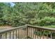 Scenic backyard view from a wooden deck, showcasing lush trees and greenery for a serene outdoor experience at 101 Chestnut Dr, Canton, GA 30114