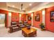 Spacious home theater room featuring recliner seats and a projector at 101 Chestnut Dr, Canton, GA 30114