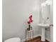 Stylish powder room with pedestal sink and decorative accents at 86 Trailview Ln, Hiram, GA 30141