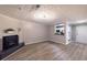 Living room with hardwood floors, fireplace and an open kitchen at 970 Sidney Marcus Ne Blvd # 2113, Atlanta, GA 30324