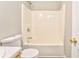 Clean bathroom with tub/shower combo at 396 Southern Trace Dr, Rockmart, GA 30153