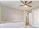 Simple bedroom with new carpet and ceiling fan at 396 Southern Trace Dr, Rockmart, GA 30153