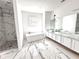 Elegant bathroom with marble floors and double vanity at 545 Angier Ne Ave, Atlanta, GA 30308