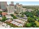 Community's prime location is showcased in this aerial view, near the city and surrounded by lush trees at 273 12Th Ne St # 210, Atlanta, GA 30309