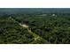 Aerial view showing pond, trees, and a clearing at 4955 H D Atha Rd, Covington, GA 30014