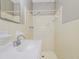 Bathroom featuring shower, vanity, and tiled walls at 6747 Rockland Rd, Lithonia, GA 30038
