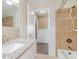 Clean bathroom with granite vanity and tile shower/tub at 6747 Rockland Rd, Lithonia, GA 30038