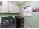 Functional laundry room with appliances and ample cabinet space at 4801 Daniel Mill Rd, Winston, GA 30187