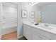 Double vanity bathroom with shower and separate tub at 7049 Brushwood Bend (Lot 59), Lithonia, GA 30058