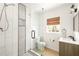 Modern bathroom with glass shower and updated vanity at 3512 Casa Woods Ln, Clarkston, GA 30021