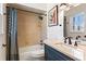 Updated bathroom with a tub shower combo and modern vanity at 5371 Tall Oak Dr, Marietta, GA 30068