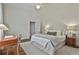 Bright bedroom featuring hardwood floors, a ceiling fan and a small desk area at 725 Oakland Se Ave, Atlanta, GA 30315