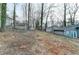 Overgrown backyard with neighboring houses visible at 1606 Fieldgreen Overlook, Stone Mountain, GA 30088