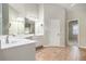 Bright bathroom with double vanity and sink at 120 Fountain Oak, Villa Rica, GA 30180