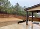 Covered patio overlooking a spacious backyard with lush greenery and privacy fence at 1370 Long Acre Dr, Loganville, GA 30052
