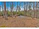 Wooded backyard with trampoline and play structure at 65 Centerport Dr, White, GA 30184