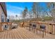 Spacious deck with seating area and wooded views at 65 Centerport Dr, White, GA 30184