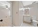 Bathroom with a toilet, a vanity sink, and wood-look floors at 1131 Orr Rd, Jonesboro, GA 30238