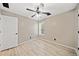 Bedroom with ceiling fan, wood-look floors, and window at 1131 Orr Rd, Jonesboro, GA 30238